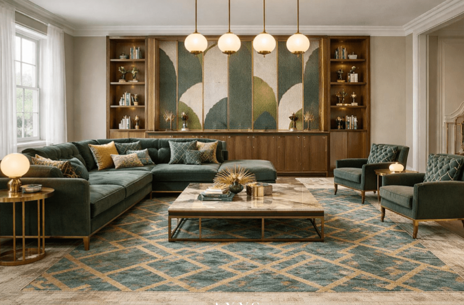 modern home design with neutral tones and marble surfaces design